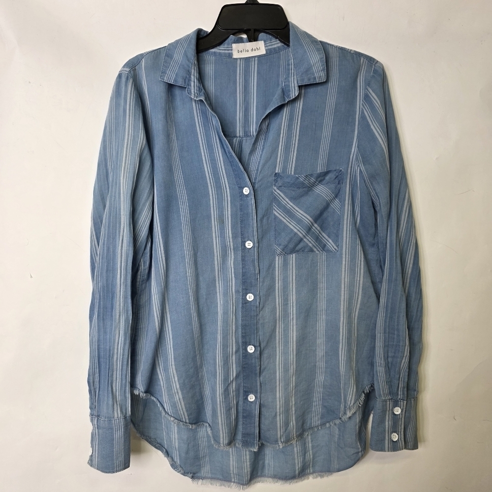 Bella Dahl stripe denim look Button down long sleeves shirt